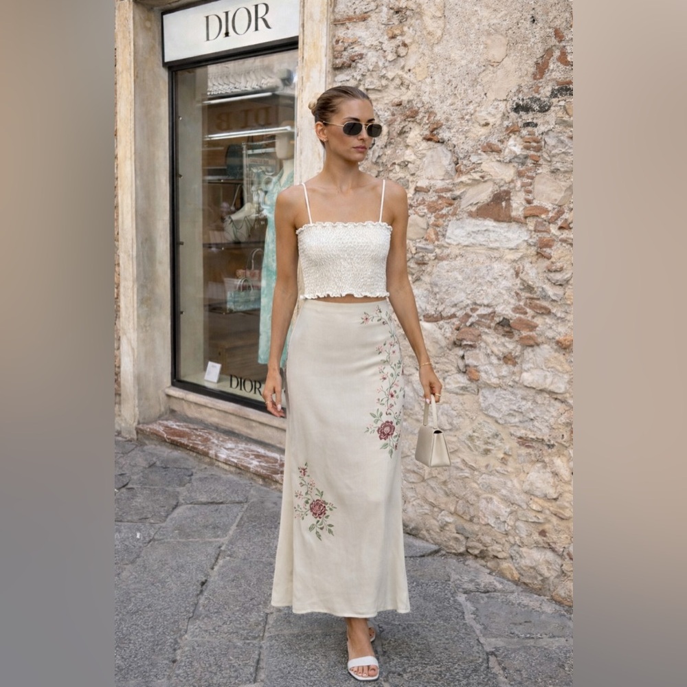 House of CB Lailah Artichoke Maxi Skirt